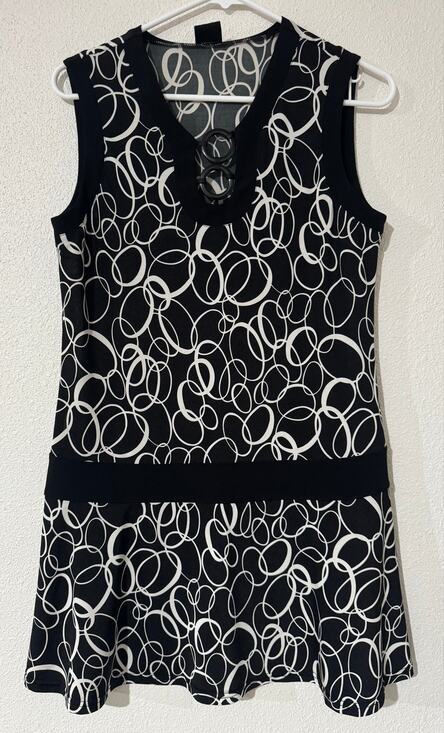 Tribal Dresses & Skirts - Tribal Sporty Tennis Golf Mini Black White Geometric Circle O-Ring Dress M